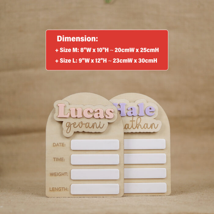 Personalized Birth Stat Signs – Reusable & Ready for Baby's Debut! | Reusable Baby Name Boards for First Photos & Memories! - Image 2