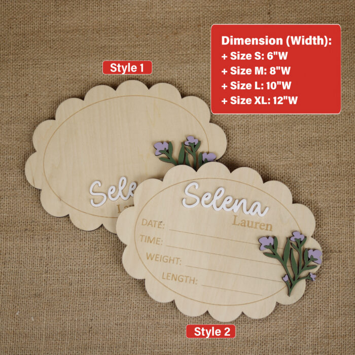 Custom Baby Name Sign – Add Floral Charm to Any Nursery! | Personalized Floral Name Sign – A Sweet Keepsake for New Parents! - Image 2