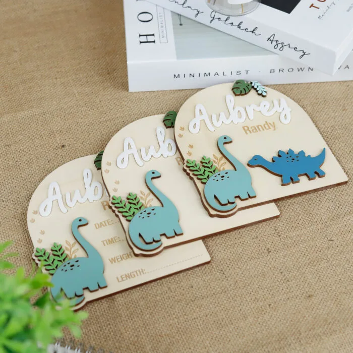 Custom Dinosaur Name Sign - Nursery Gift | Personalized Dinosaur Wall Sign for Nurseries