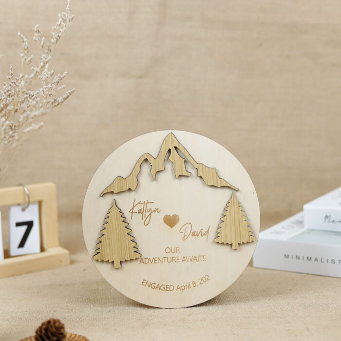 Custom Engagement Gift Board - Couple Gift | Personalized Engagement Gift – Wood Board