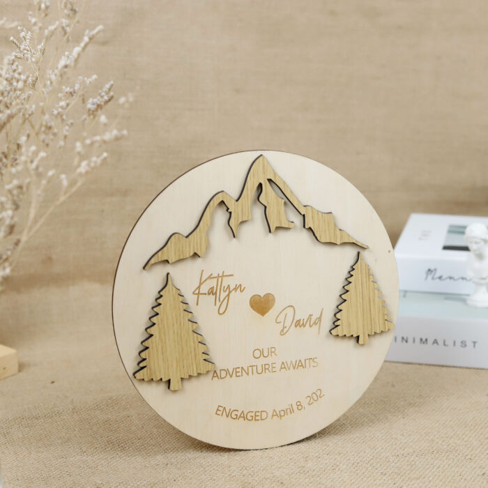 Custom Engagement Gift Board - Couple Gift | Personalized Engagement Gift – Wood Board - Image 5