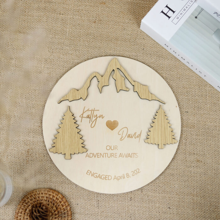 Custom Engagement Gift Board - Couple Gift | Personalized Engagement Gift – Wood Board - Image 6