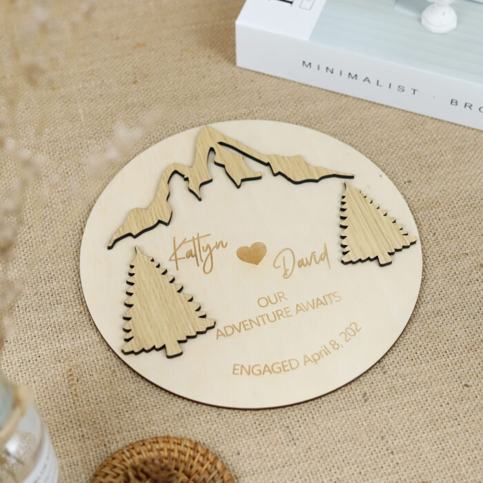 Custom Engagement Gift Board - Couple Gift | Personalized Engagement Gift – Wood Board - Image 7