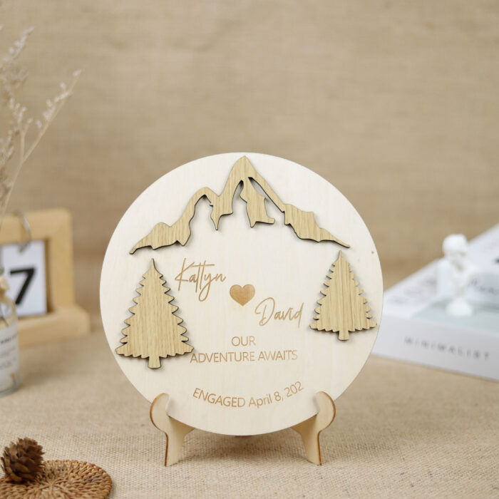 Custom Engagement Gift Board - Couple Gift | Personalized Engagement Gift – Wood Board - Image 3