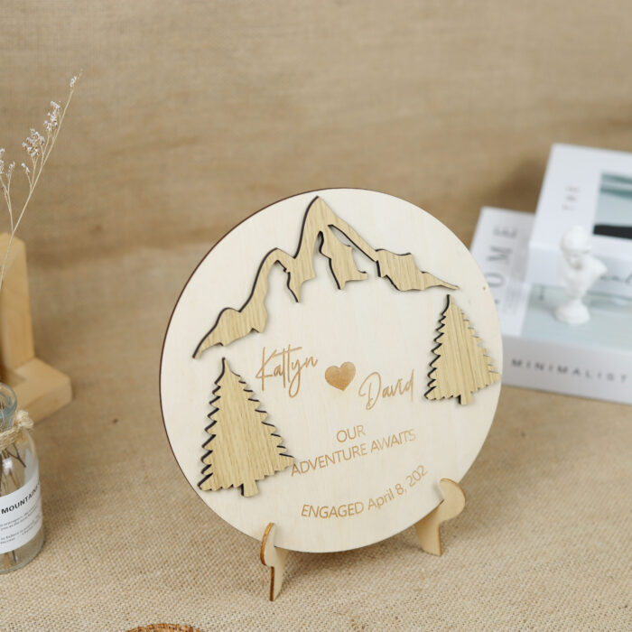 Custom Engagement Gift Board - Couple Gift | Personalized Engagement Gift – Wood Board - Image 9