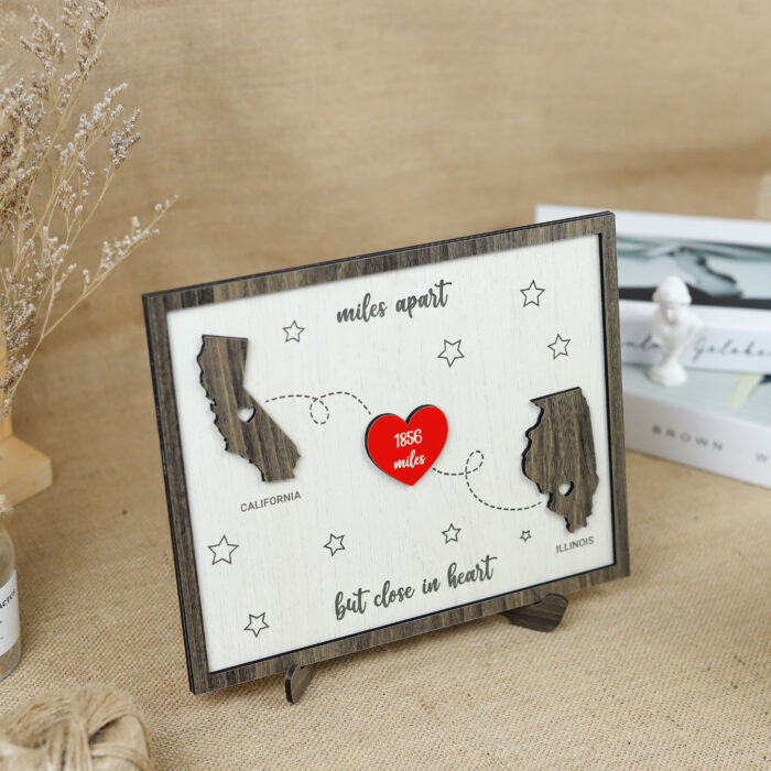 Custom Miles Apart Board - Long-Distance Gift | Personalized Board for Faraway Loved Ones - Image 7