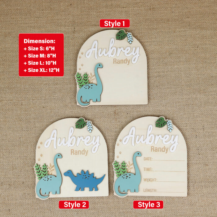 Custom Dinosaur Name Sign - Nursery Gift | Personalized Dinosaur Wall Sign for Nurseries - Image 2