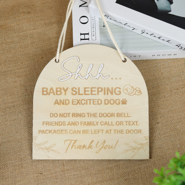 Custom Baby Sleeping Sign - Nursery Gift | Engraved Do Not Disturb Nursery Sign for Newborns - Image 9