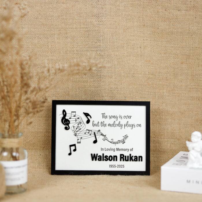 Personalized Memorial Music Sign | Custom Music Memorial Wood Sign | Engraved Music Note Memorial Plaque - Image 5