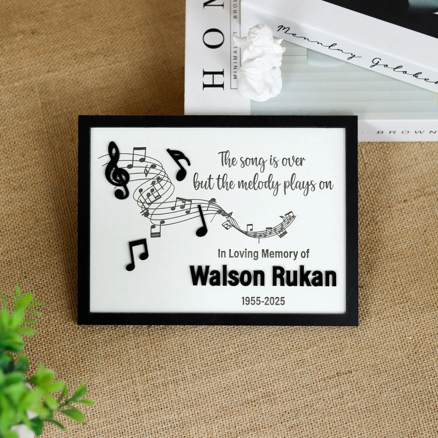 Personalized Memorial Music Sign | Custom Music Memorial Wood Sign | Engraved Music Note Memorial Plaque - Image 7