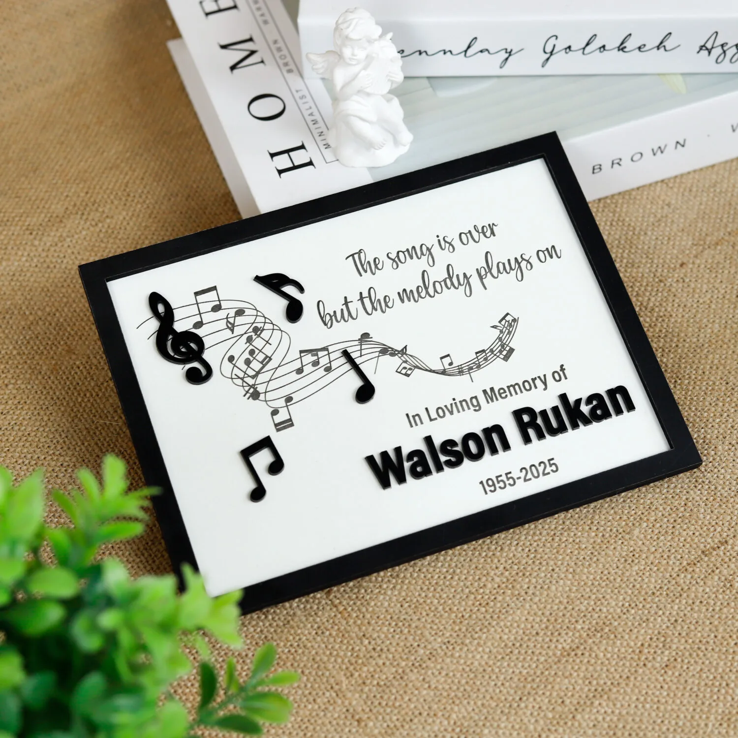 Personalized Memorial Music Sign | Custom Music Memorial Wood Sign | Engraved Music Note Memorial Plaque - Image 8