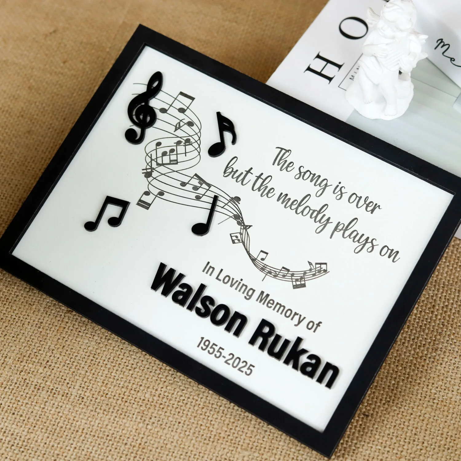 Personalized Memorial Music Sign | Custom Music Memorial Wood Sign | Engraved Music Note Memorial Plaque - Image 9