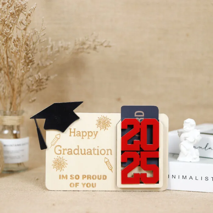 Custom Graduation Gift Holder - Grad Gift | Engraved Graduation Card Holder for Grads
