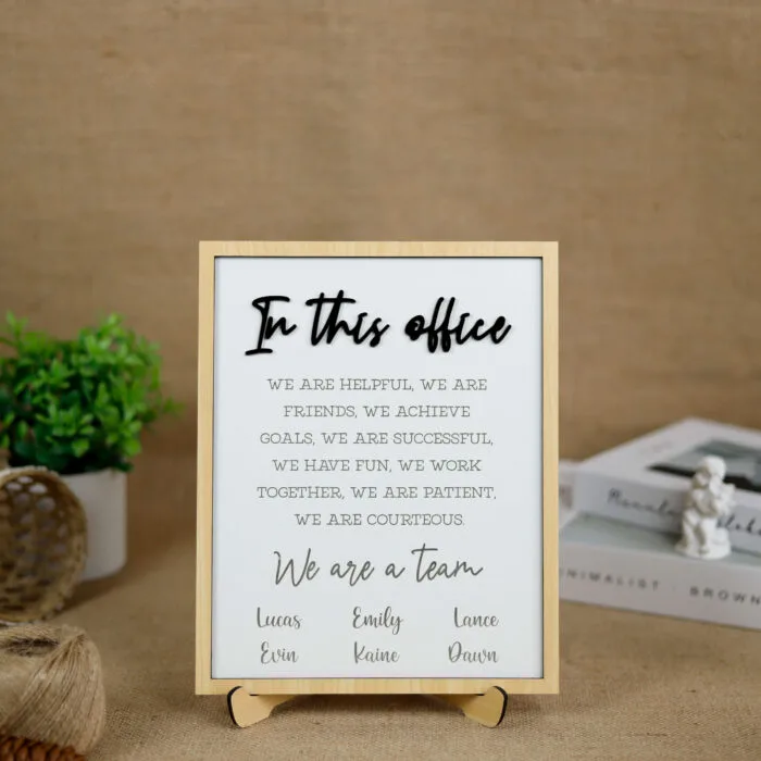 Personalized Team Sign – A Thoughtful Gift for Workplace Leaders! | Custom Office Wood Sign – Boost Team Spirit in Style!