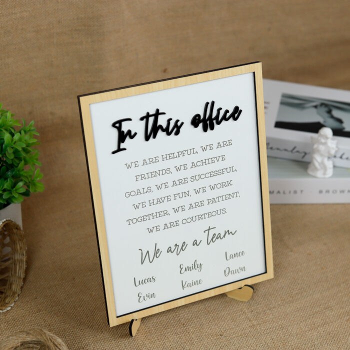 Personalized Team Sign – A Thoughtful Gift for Workplace Leaders! | Custom Office Wood Sign – Boost Team Spirit in Style! - Image 4