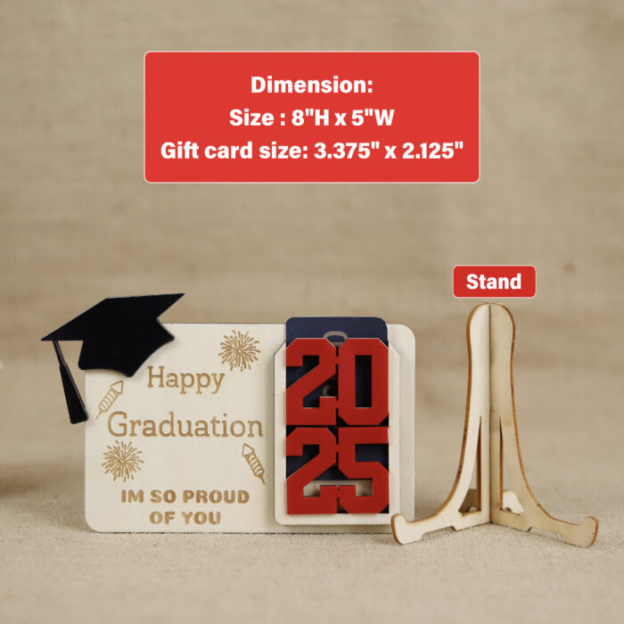 Custom Graduation Gift Holder - Grad Gift | Engraved Graduation Card Holder for Grads - Image 2
