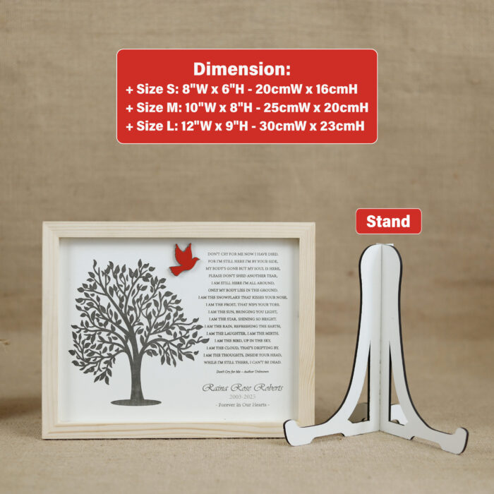 Custom Memorial Tree Sign - Sympathy Gift | Personalized Remembrance Tree – A Gentle Tribute That Lasts - Image 2