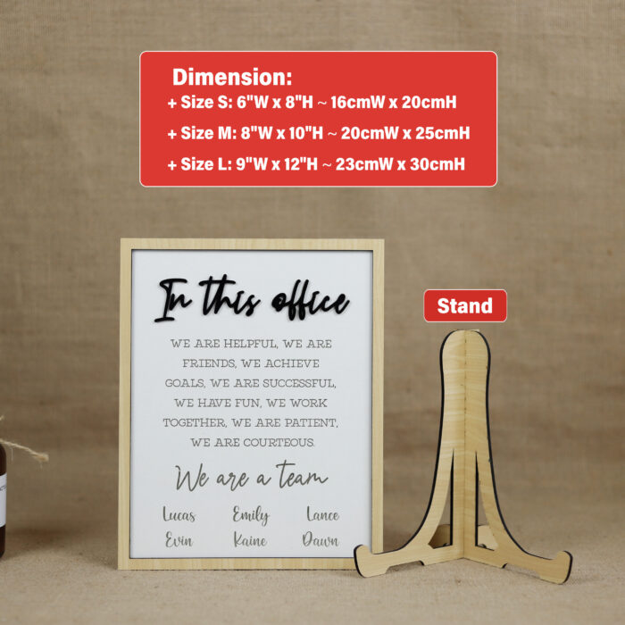 Personalized Team Sign – A Thoughtful Gift for Workplace Leaders! | Custom Office Wood Sign – Boost Team Spirit in Style! - Image 2
