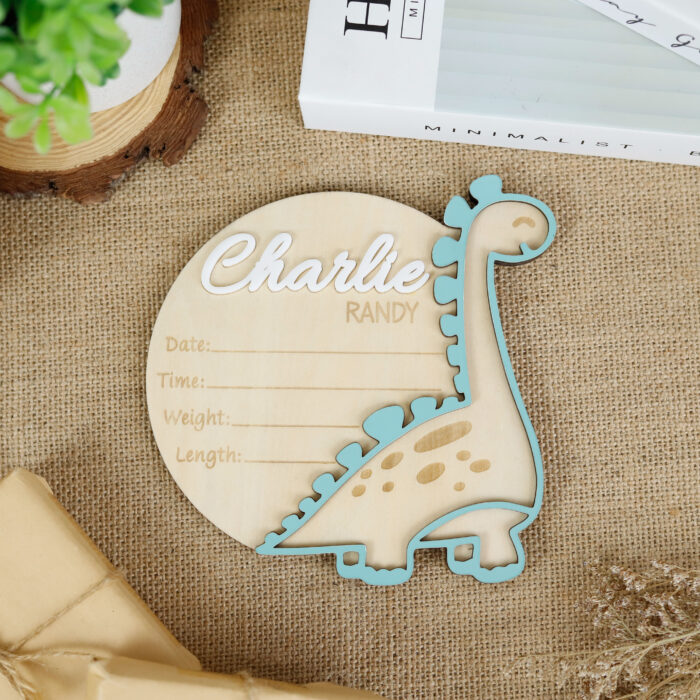 Dinosaur Baby Name Sign | Personalized Dinosaur Wall Art |  Personalized Wood Nursery Decor