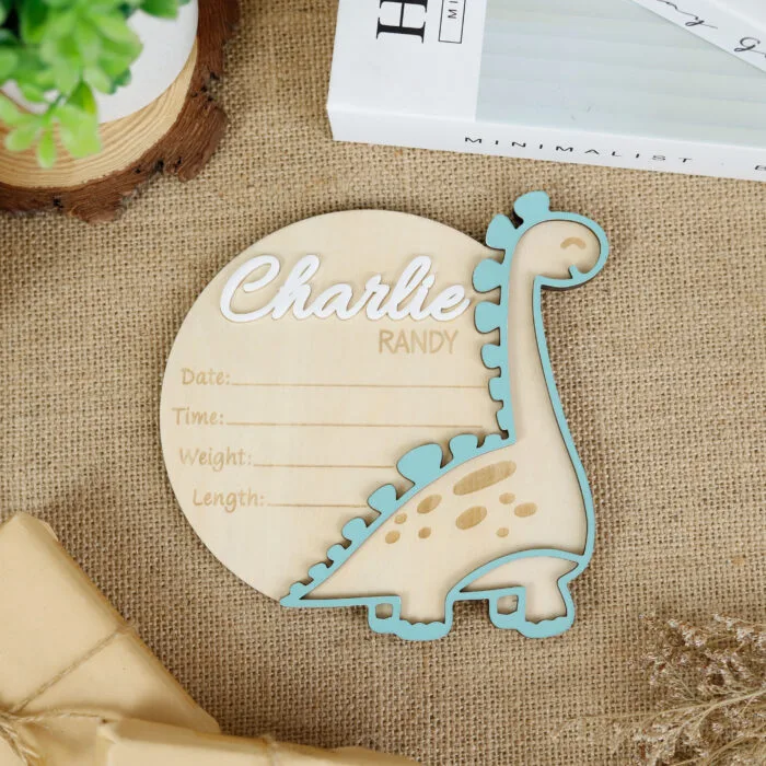 Dinosaur Baby Name Sign | Personalized Dinosaur Wall Art | Personalized Wood Nursery Decor