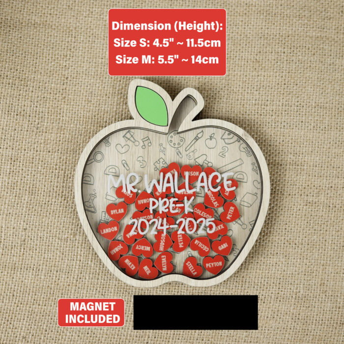 Teacher Apple Magnet 2025 | Personalized Teacher Magnet | End of Year Teacher Gift 2025 - Image 2