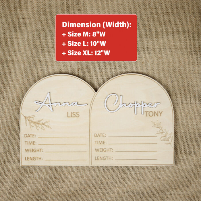 Twin Birth Announcement Sign | Custom Wood Sign for Twins | Personalized Twin Baby Name Sign - Image 2