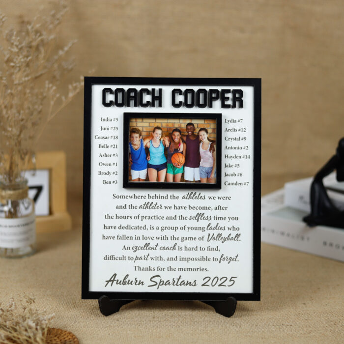 Personalized Wood Sign Keepsake | Custom Coach Wood Plaque | Personalized Volleyball Coach Sign