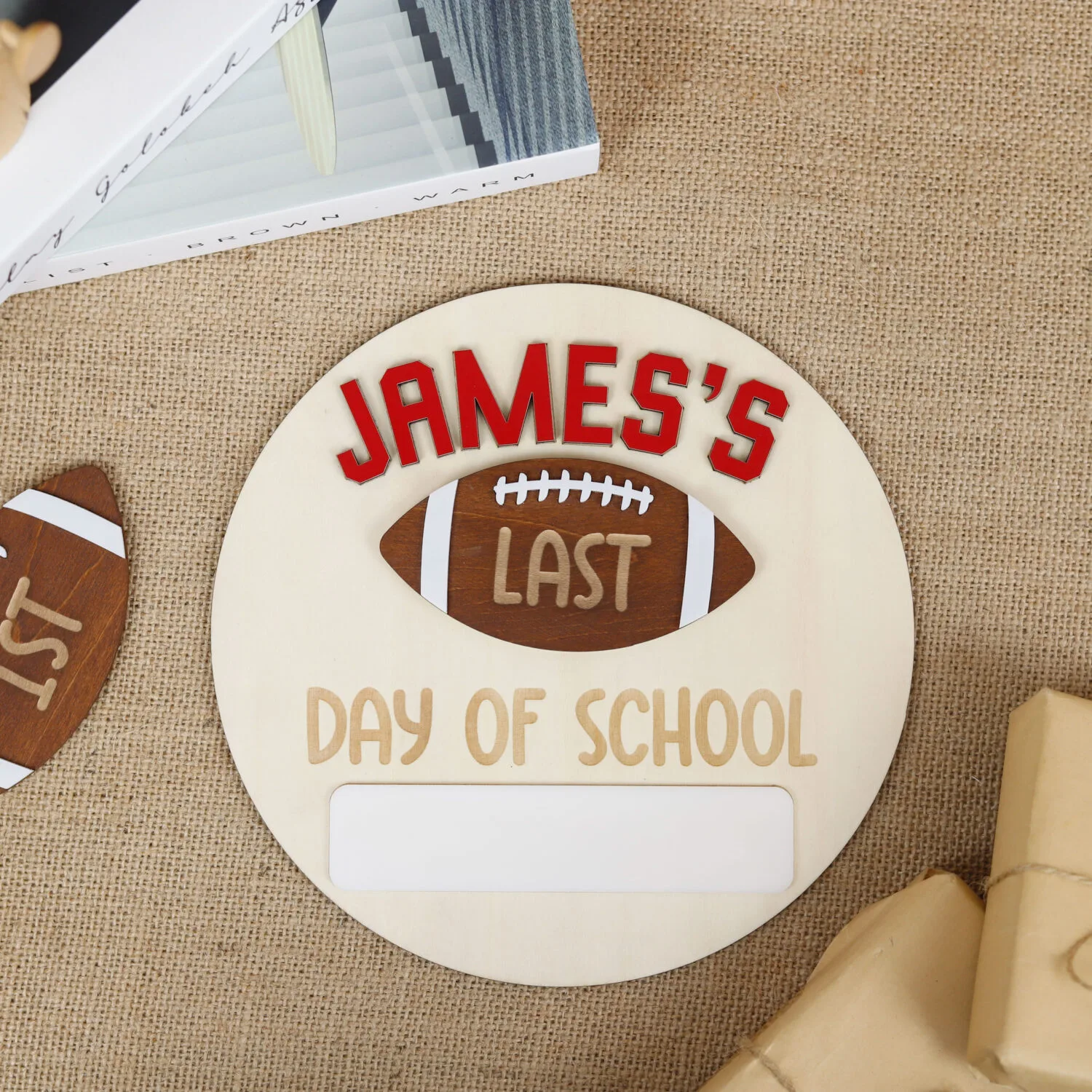 Football Themed School Sign – Personalized Back to School Board | Back to School Sign – Custom Football Board for Kids’ First Day Photos - Image 6