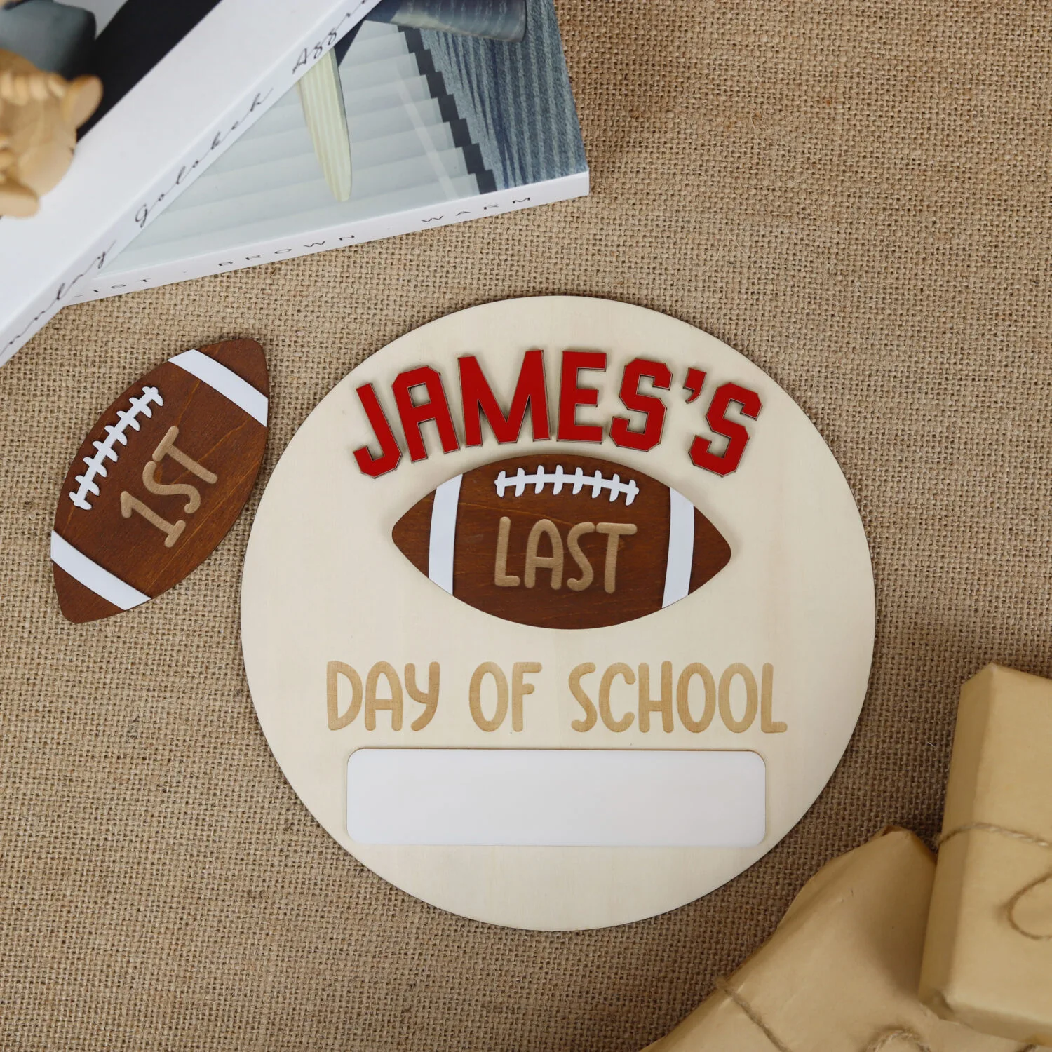 Football Themed School Sign – Personalized Back to School Board | Back to School Sign – Custom Football Board for Kids’ First Day Photos - Image 7