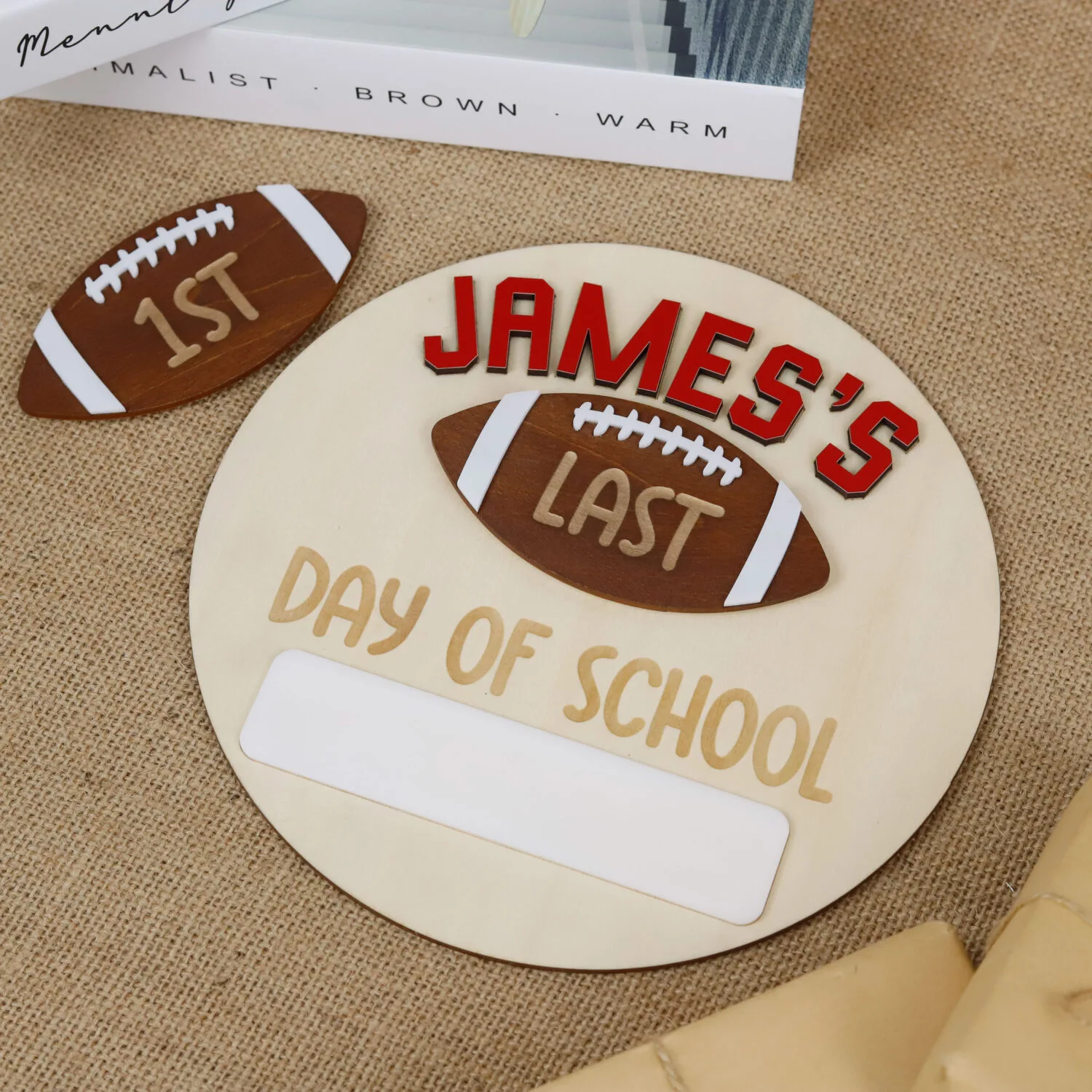 Football Themed School Sign – Personalized Back to School Board | Back to School Sign – Custom Football Board for Kids’ First Day Photos - Image 8