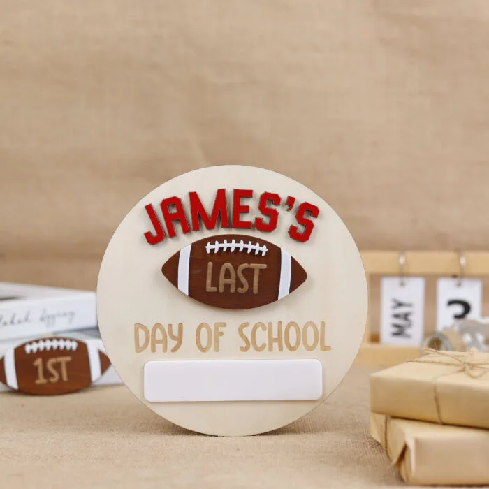 Football Themed School Sign – Personalized Back to School Board | Back to School Sign – Custom Football Board for Kids’ First Day Photos