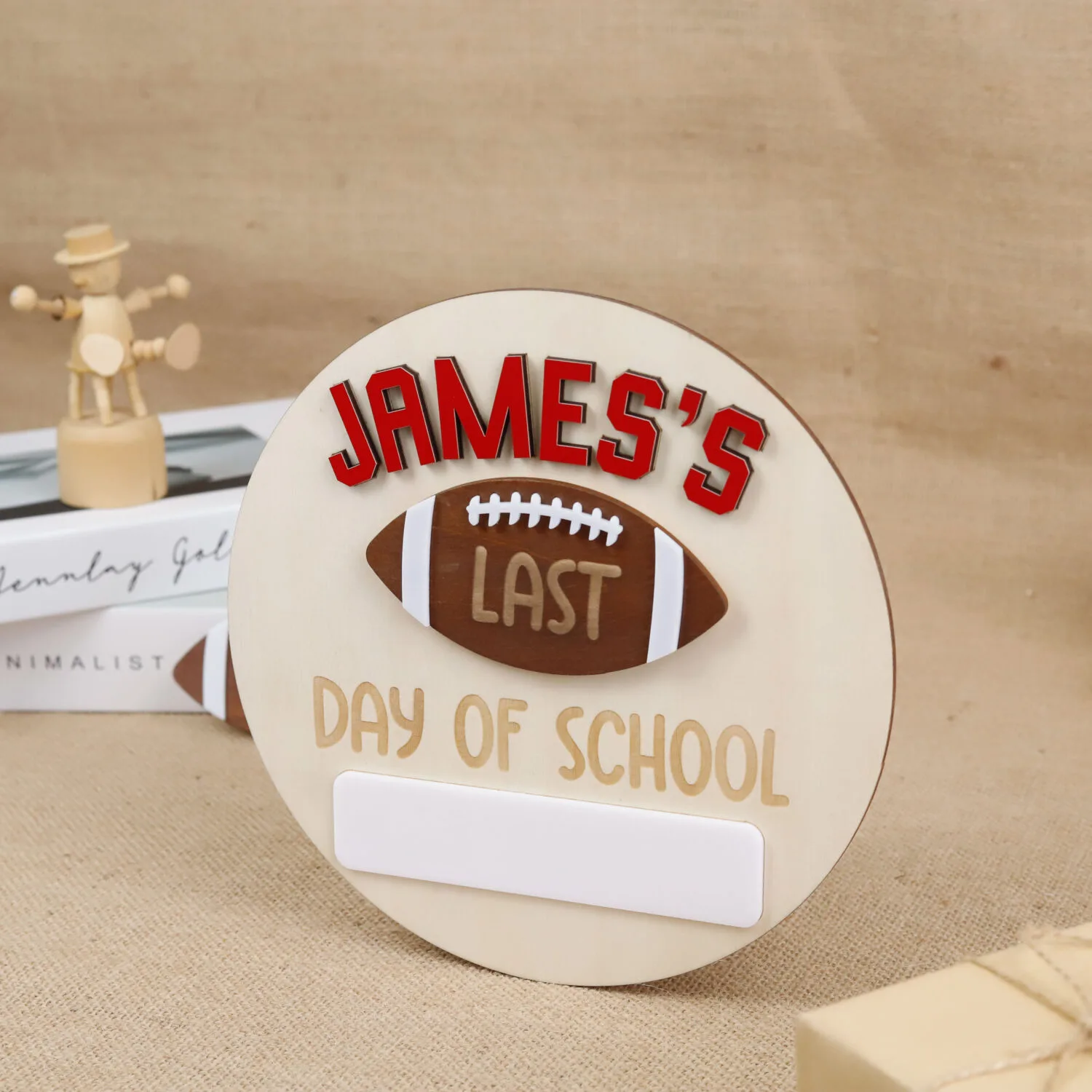 Football Themed School Sign – Personalized Back to School Board | Back to School Sign – Custom Football Board for Kids’ First Day Photos - Image 5