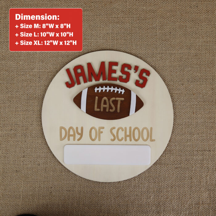 Personalized Football Kids Back to School Board | Custom Football Kids School Board – First Day Photo Prop - Image 2