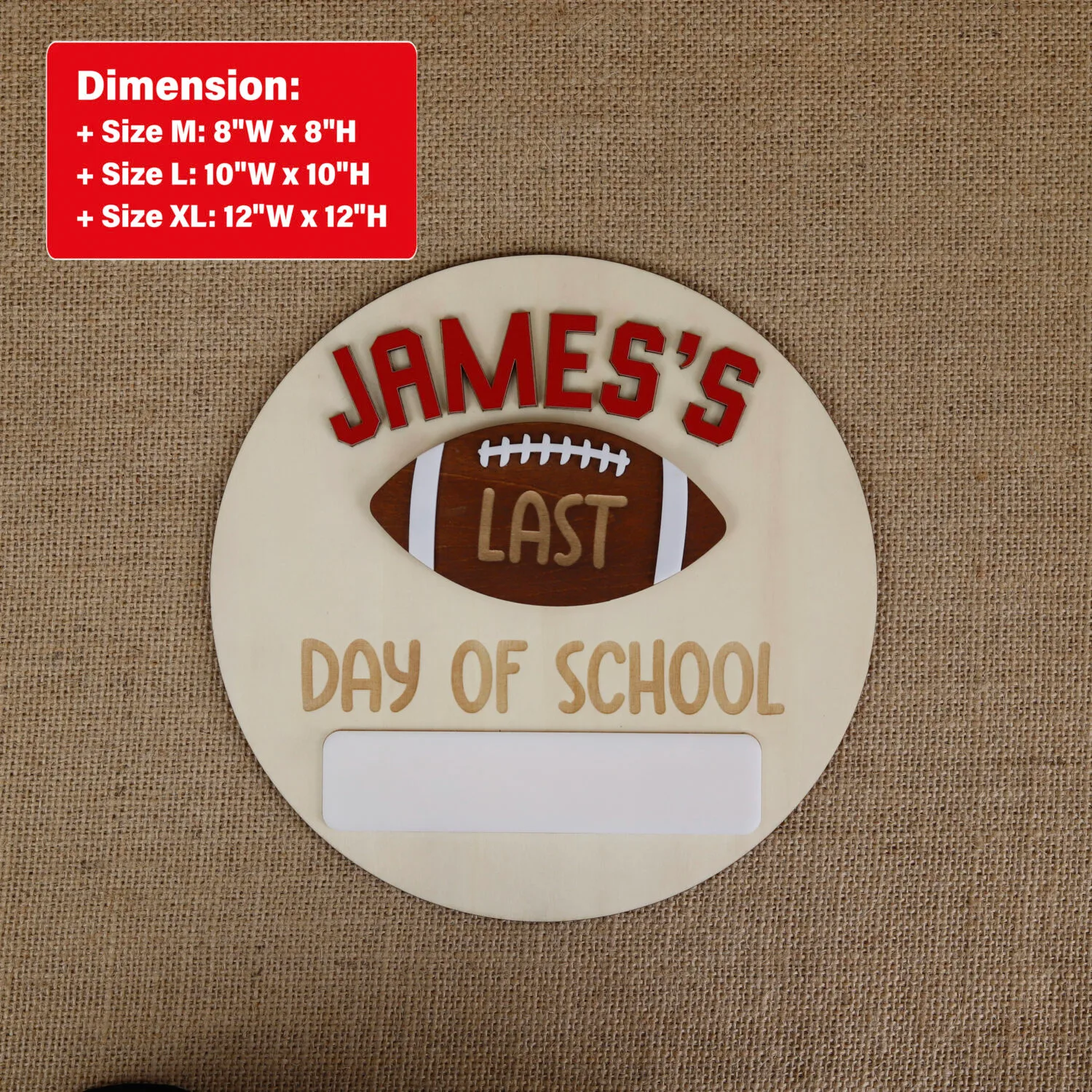 Football Themed School Sign – Personalized Back to School Board | Back to School Sign – Custom Football Board for Kids’ First Day Photos - Image 2