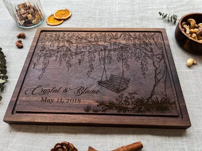 Personalized Willow Tree Cutting Board | Custom Engraved Willow Tree Cutting Board for Romantic Anniversaries - Image 6