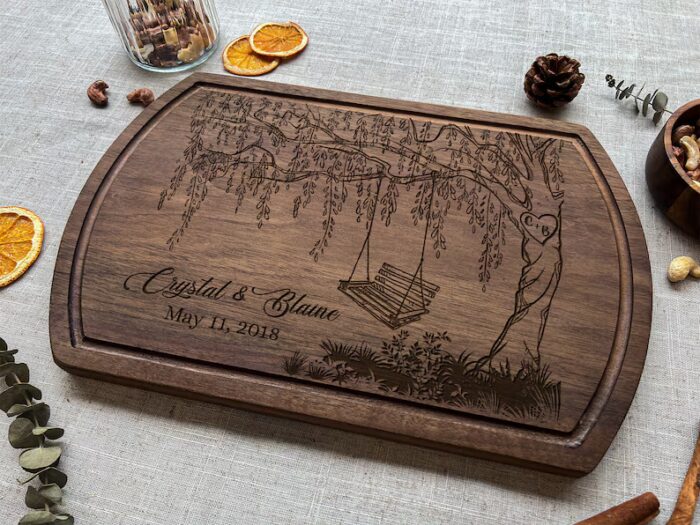 Personalized Willow Tree Cutting Board | Custom Engraved Willow Tree Cutting Board for Romantic Anniversaries - Image 7