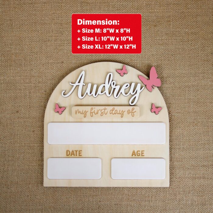 Personalized Butterfly School Photo Prop - Milestone | Custom Butterfly School Photo Prop – Back to School Gift - Image 2