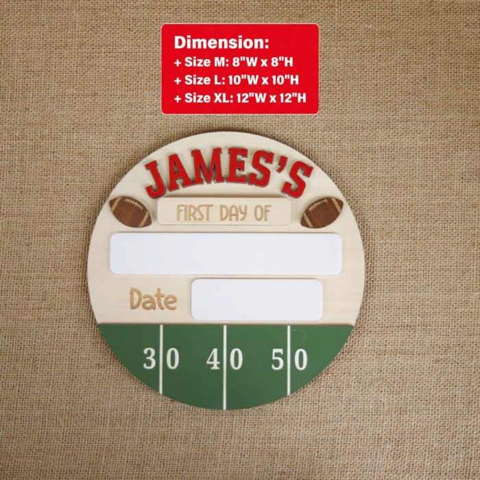 Personalized Football School Photo Prop - Milestone | Custom Football School Photo Prop – Back to School Sign - Image 2