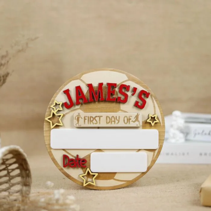 Soccer Themed School Sign – Personalized Milestone Photo Prop | Personalized School Sign – Custom Soccer Photo Prop for Back to School