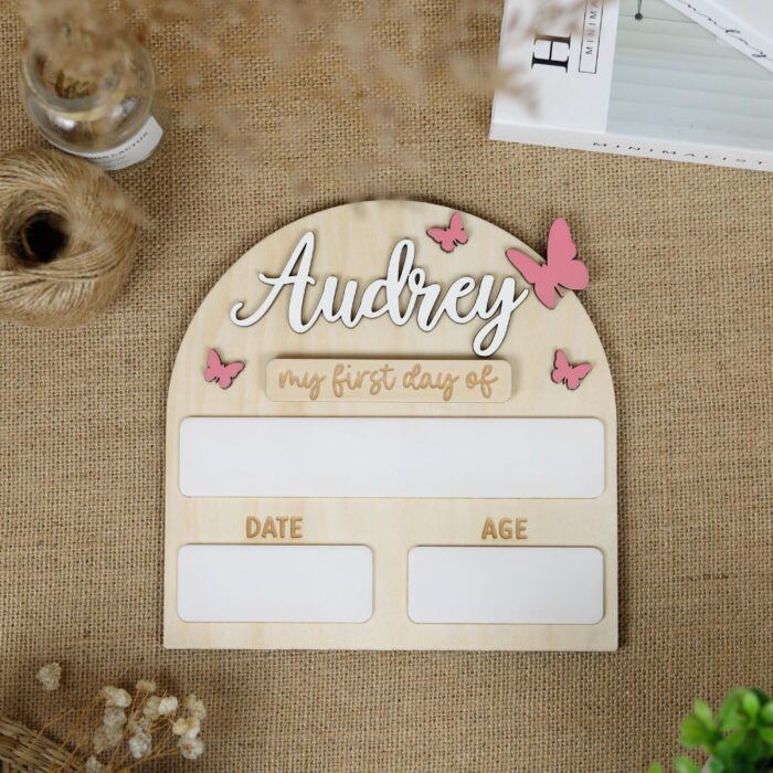 Personalized Butterfly School Photo Prop - Milestone | Custom Butterfly School Photo Prop – Back to School Gift - Image 8