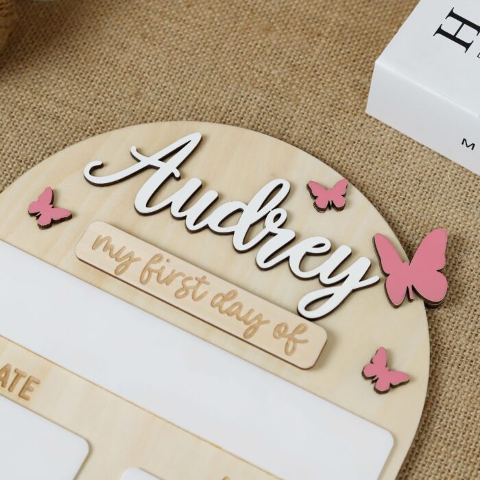 Personalized Butterfly School Photo Prop - Milestone | Custom Butterfly School Photo Prop – Back to School Gift - Image 9