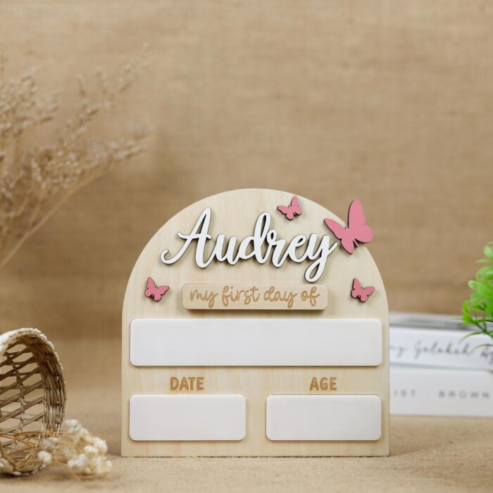Personalized Butterfly School Photo Prop - Milestone | Custom Butterfly School Photo Prop – Back to School Gift