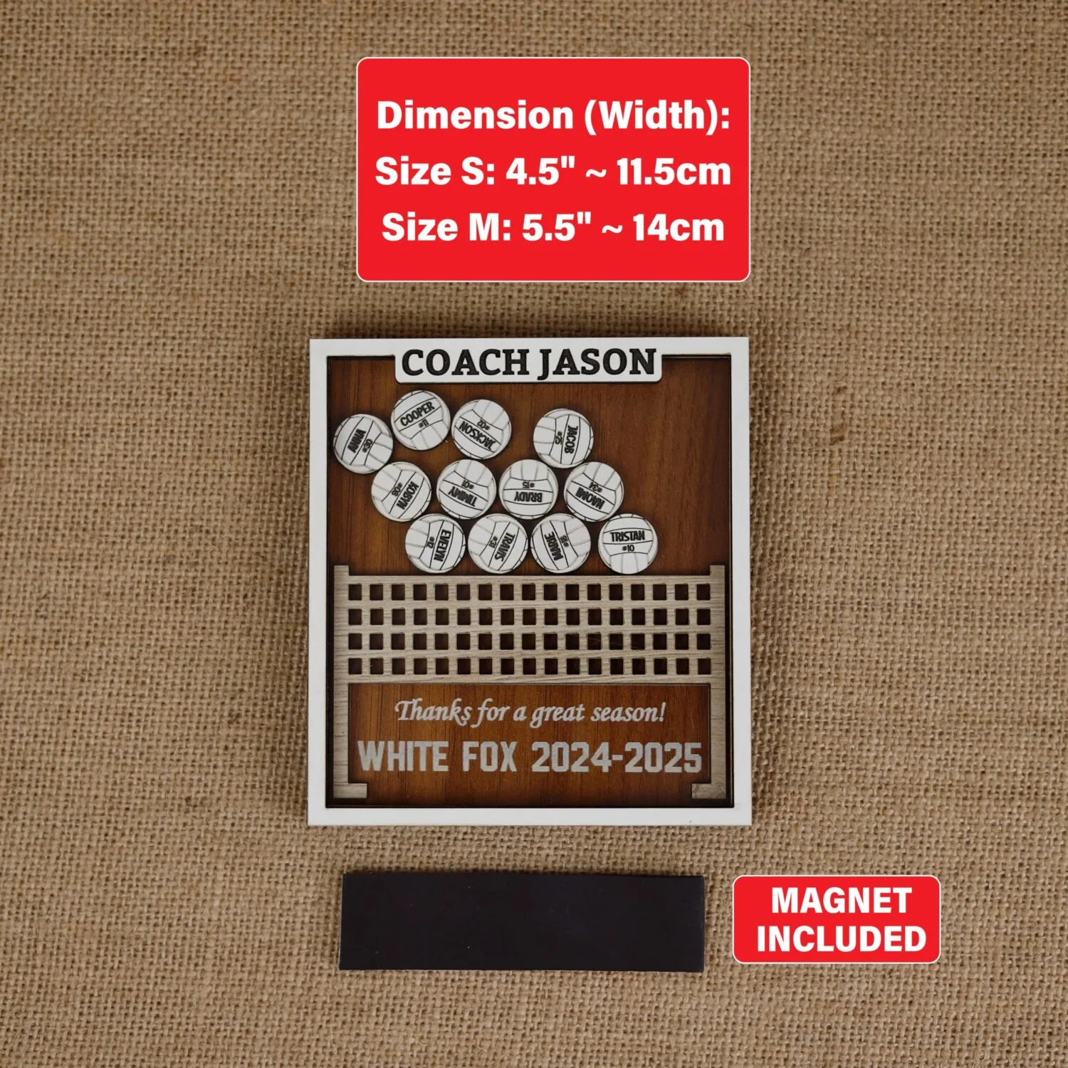 Custom Volleyball Shaker Magnet - Personalized Gift | Personalized Volleyball Magnet Gift for Players & Coaches - Image 2