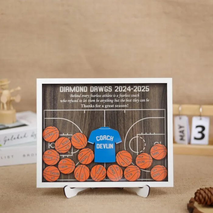 Personalized Basketball Shaker Magnet | Custom Basketball Shaker Magnet – Team Keepsake | Engraved Basketball Magnet for Sports Fans