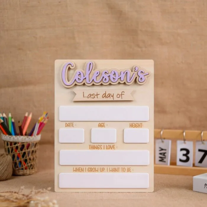 Engraved School Wood Board | Reusable School Sign for Lasting Photo Memories | Custom Engraved School Board for Milestone Moments