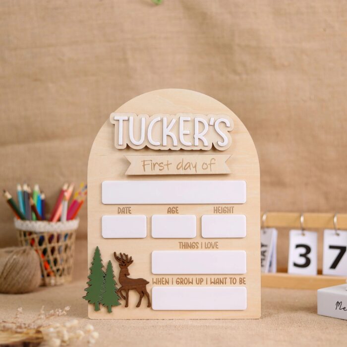 Personalized First Last Day School Sign | Custom Wooden School Sign for First and Last Day Photos