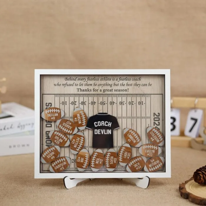 Personalized Football Shaker Magnet | Custom Football Magnet Gift for Team Appreciation