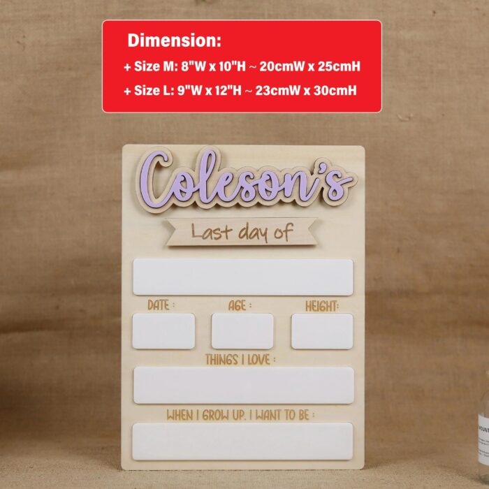 Engraved School Wood Board | Reusable School Sign for Lasting Photo Memories | Custom Engraved School Board for Milestone Moments - Image 2