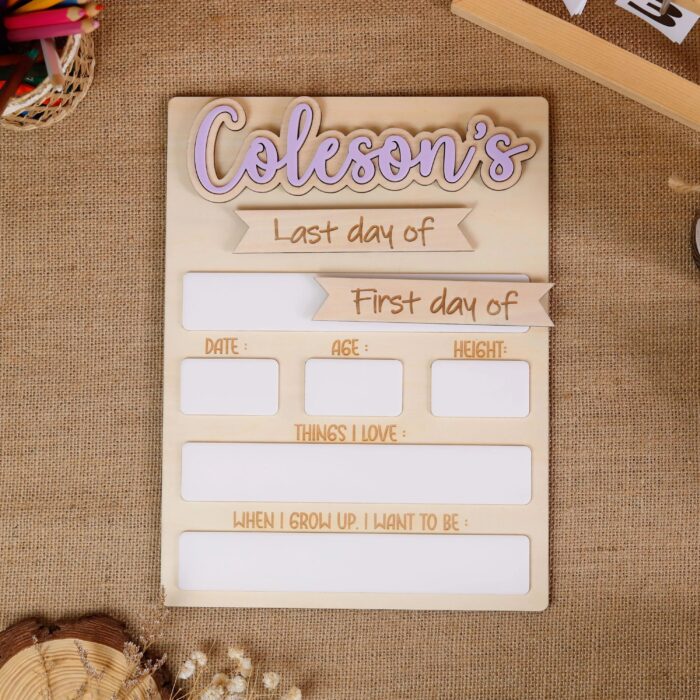 Engraved School Wood Board | Reusable School Sign for Lasting Photo Memories | Custom Engraved School Board for Milestone Moments - Image 5