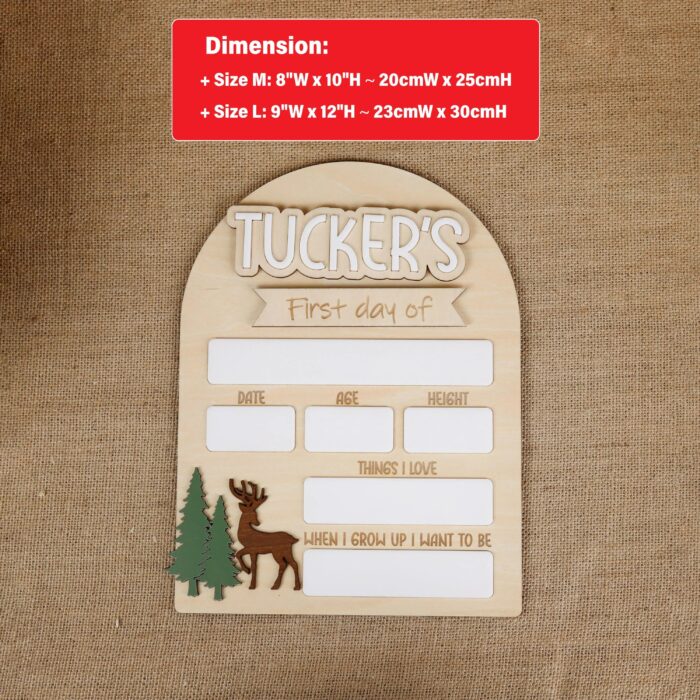 Personalized First Last Day School Sign | Custom Wooden School Sign for First and Last Day Photos - Image 2